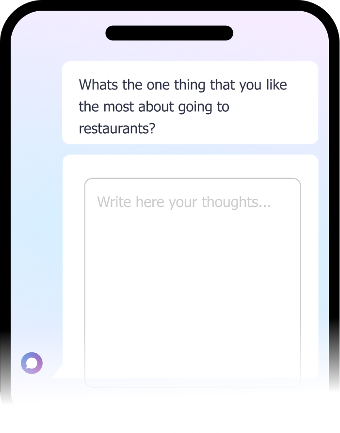 Short text survey question format on mobile